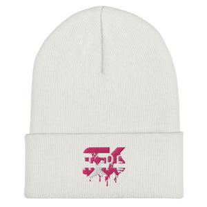 Drippy Breast Cancer Awareness Cuffed Beanie