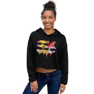 Drippy Wet Leaves Crop Hoodie